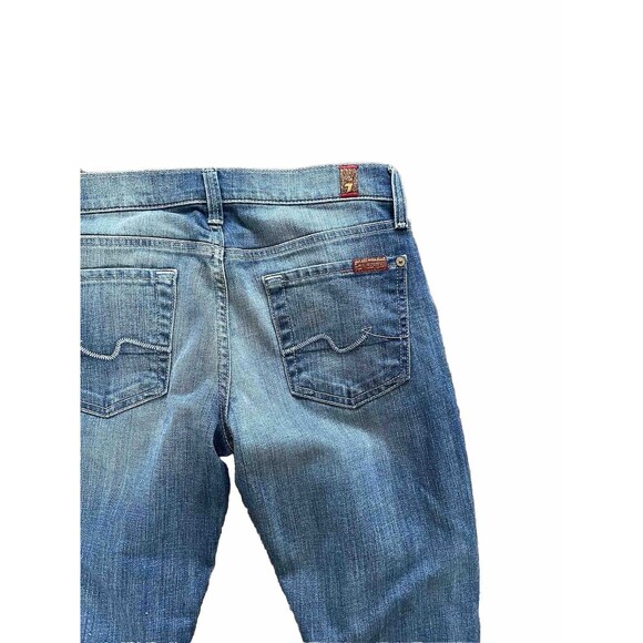 7 For All Mankind Medium Dark Wash Straight Leg Slim Jeans Size 25 Red Label - Picture 7 of 9